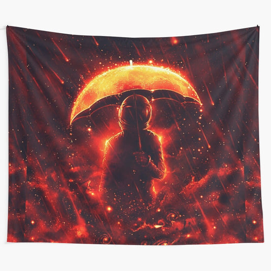 Cosmic Rain Tapestry featuring a stunning galaxy and cosmic elements