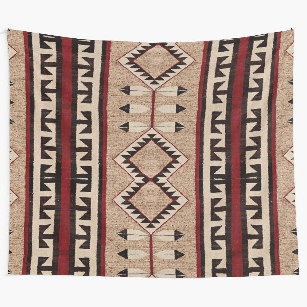 Navajo pattern tapestry featuring bold tribal design