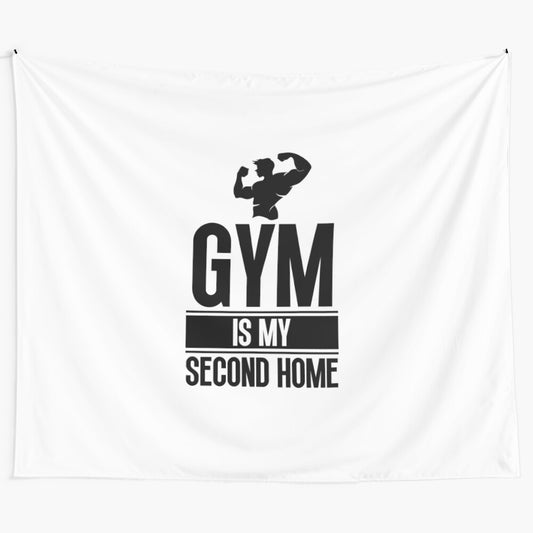 Motivational gym tapestry with inspirational fitness quotes