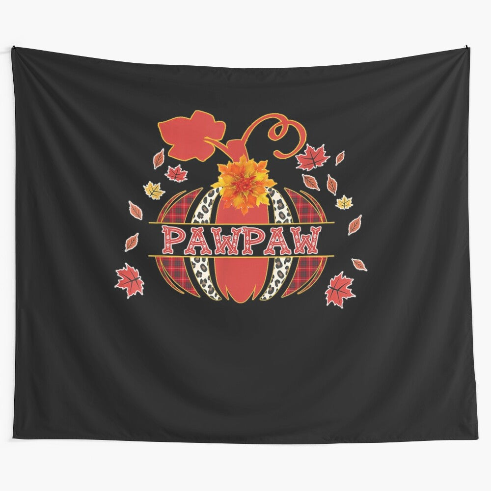 Pawpaw pumpkin leopard print sunflower grandma buffalo plaid tapestry