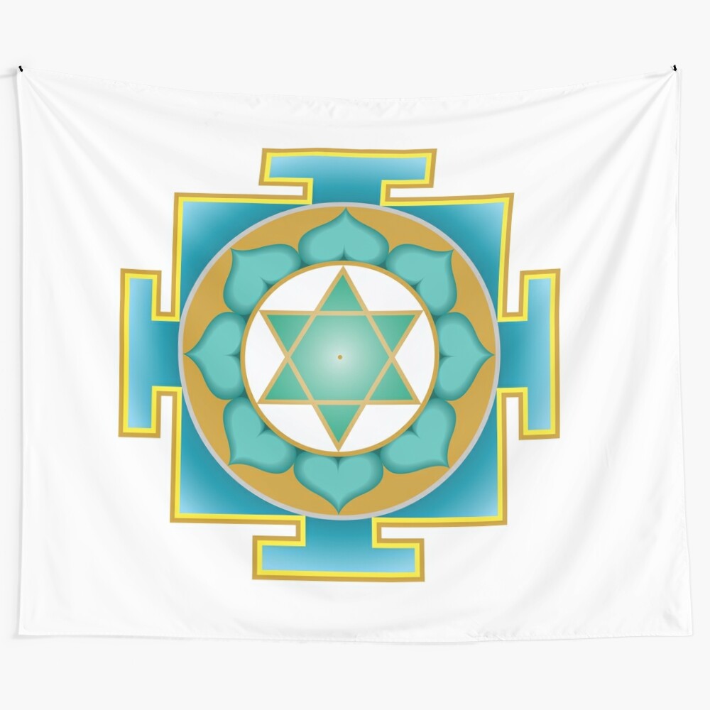 Mercury Yantra tapestry featuring sacred planetary geometry