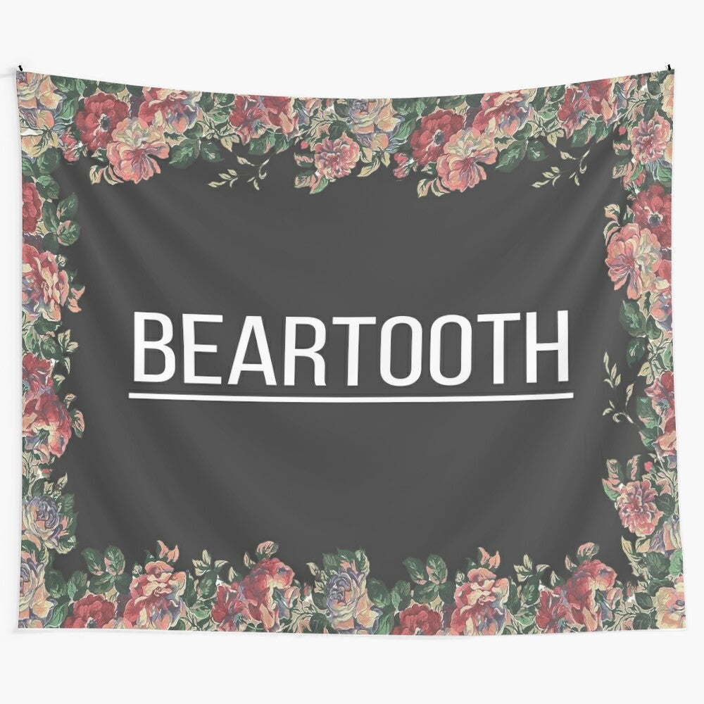 Beartooth inspired floral flag tapestry