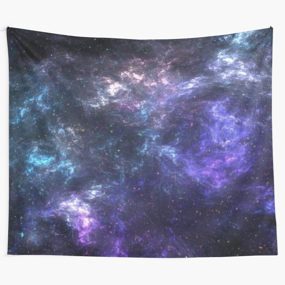 Galaxy tapestry with vibrant cosmic patterns and stars