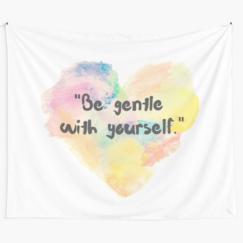 Inspirational tapestry featuring educational quotes for personal growth and self-love