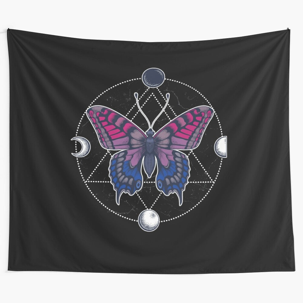 Bisexual butterfly tapestry showcasing the bisexual pride colors