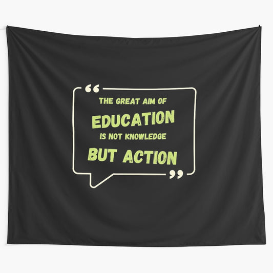 Tapestry featuring educational and inspirational quotes