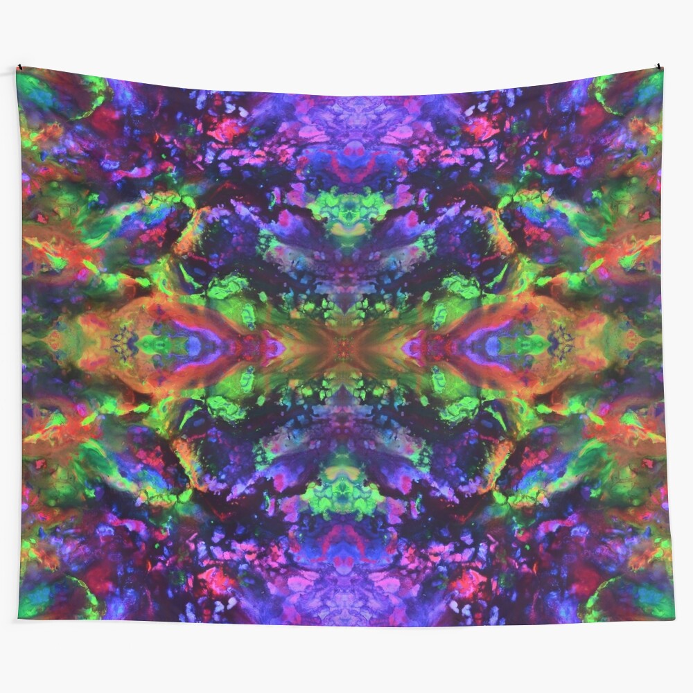 Colorful 3D mandala tapestry for trippy decor