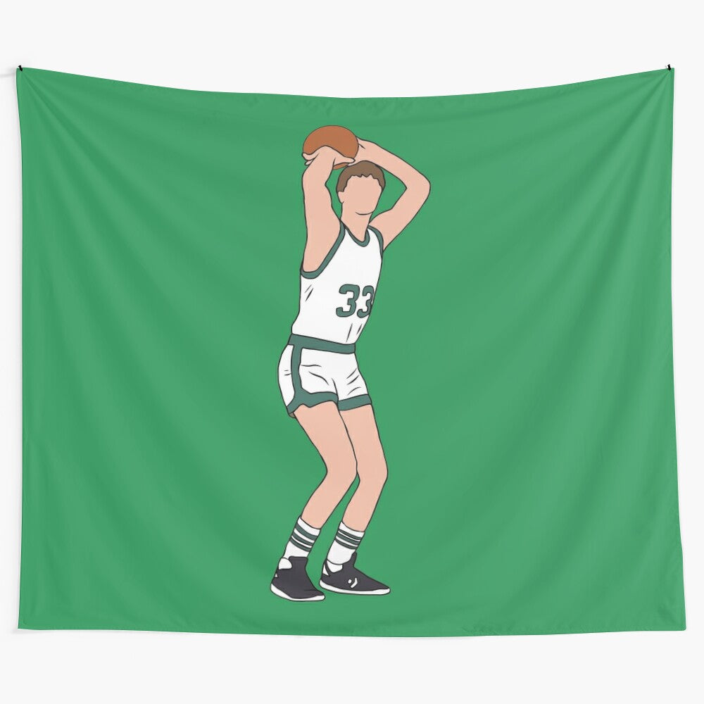 Larry Bird Jumpshot Tapestry - Celebrate the legendary Boston Celtics player