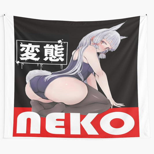 Anime neko character with thicc figure