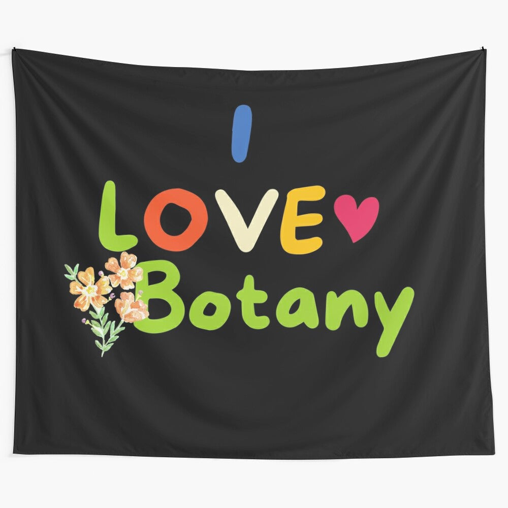 Humorous educational tapestry featuring botany and school-themed design