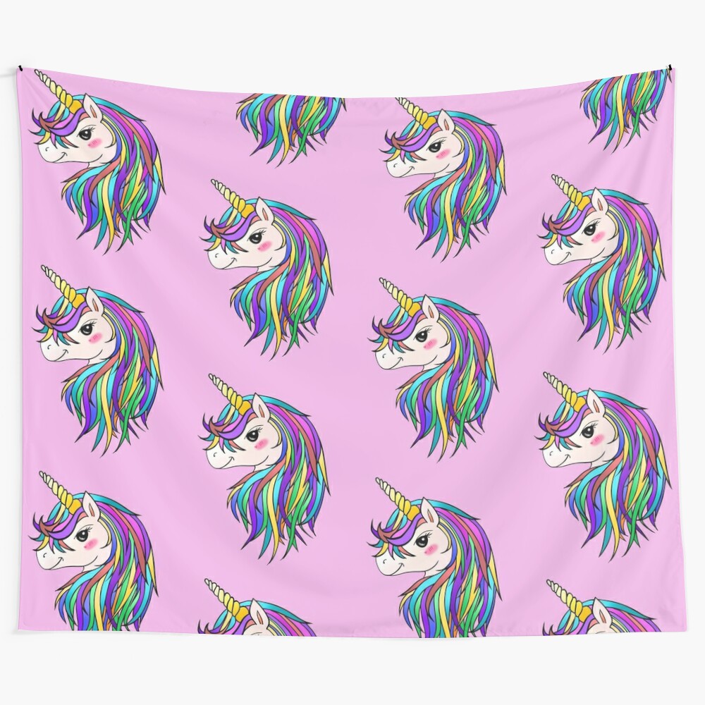 Pastel unicorn tapestry for girls room decor