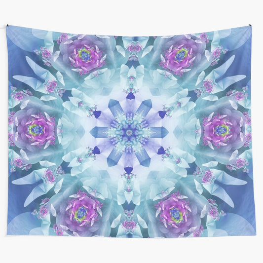 Mandala tapestry in vibrant blue, purple, and bohemian colors