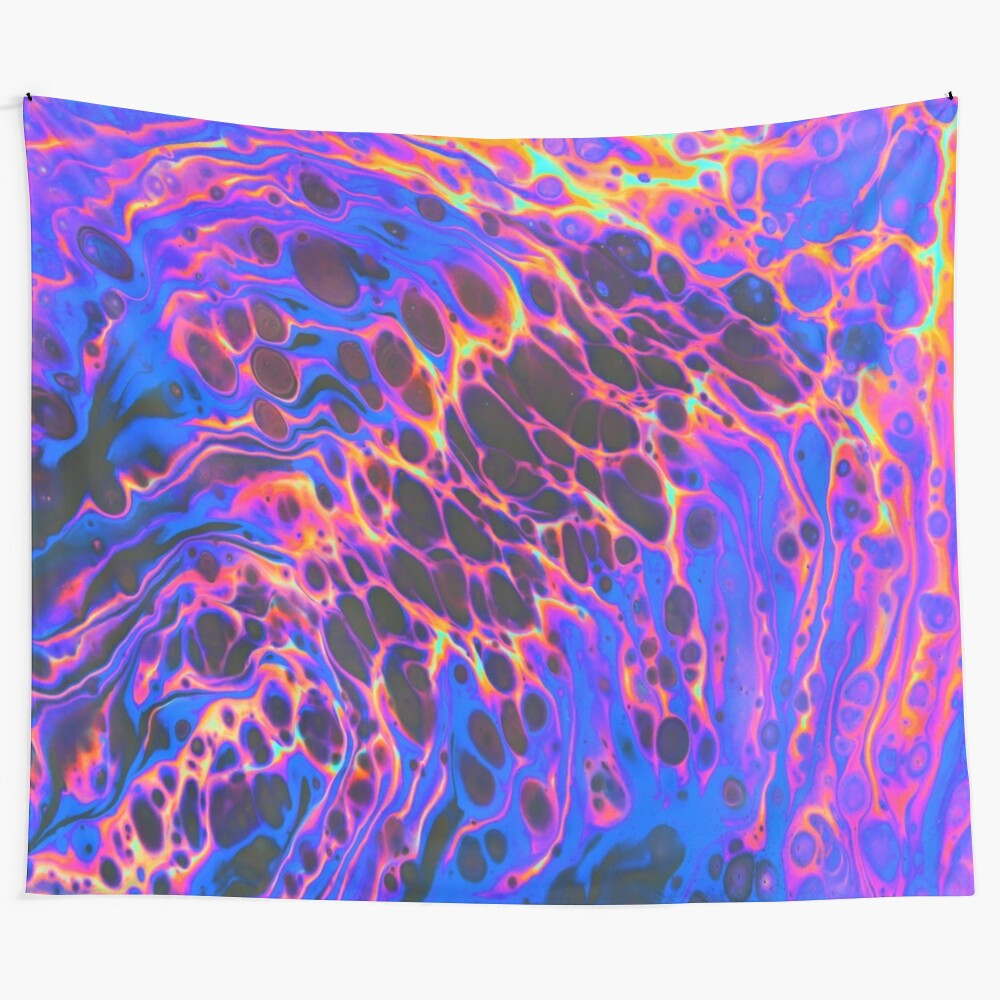 Colorful and abstract "Another One, Another Planet" tapestry