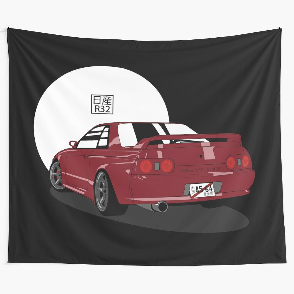 Nissan Skyline GTR R32 high-performance Japanese sports car tapestry