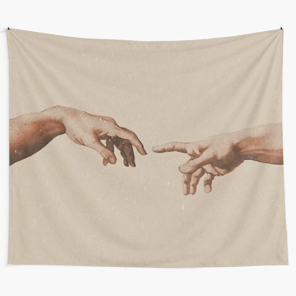 Fingers Touching Hand Aesthetic Tapestry for Home Decor