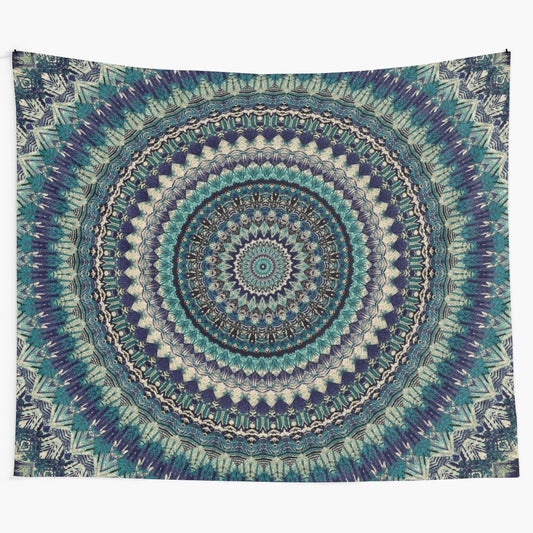 Vibrant Mandala 187 Tapestry with Flower of Life, Sacred Geometry, and Colorful Kaleidoscopic Patterns