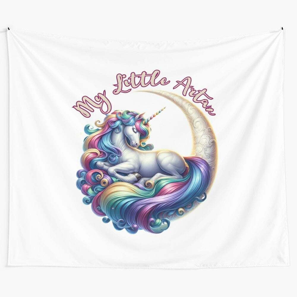 Enchanting unicorn tapestry featuring the last unicorn, a mythical creature wall art