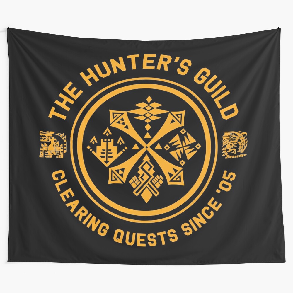 Monster Hunter themed minimalist tapestry for gaming enthusiasts