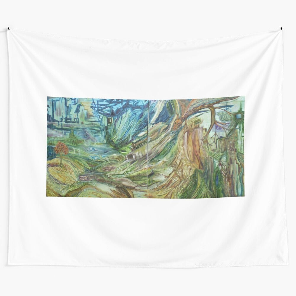 Sleeping Places Tapestry with fantasy nature scene