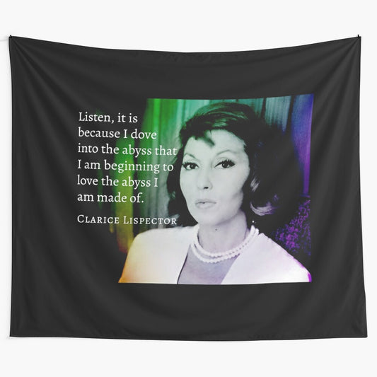 Clarice Lispector quote tapestry depicting the abyss