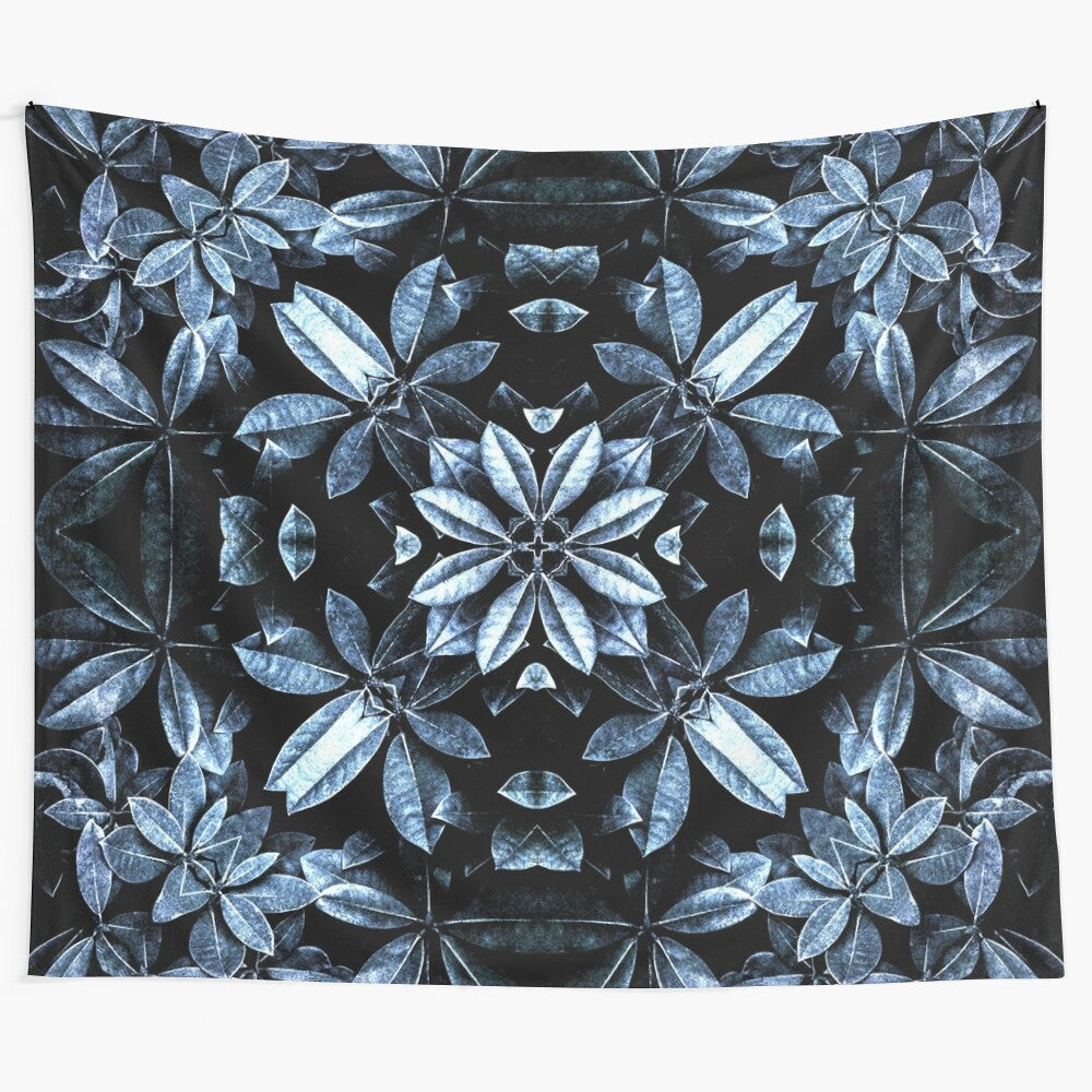 Metallic leaves mandala tapestry