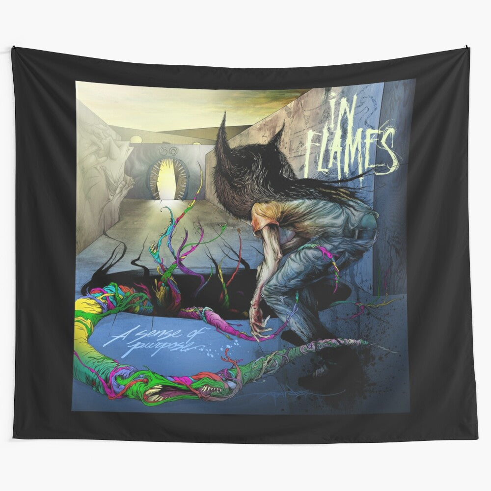 Tapestry with design inspired by In Flames album covers