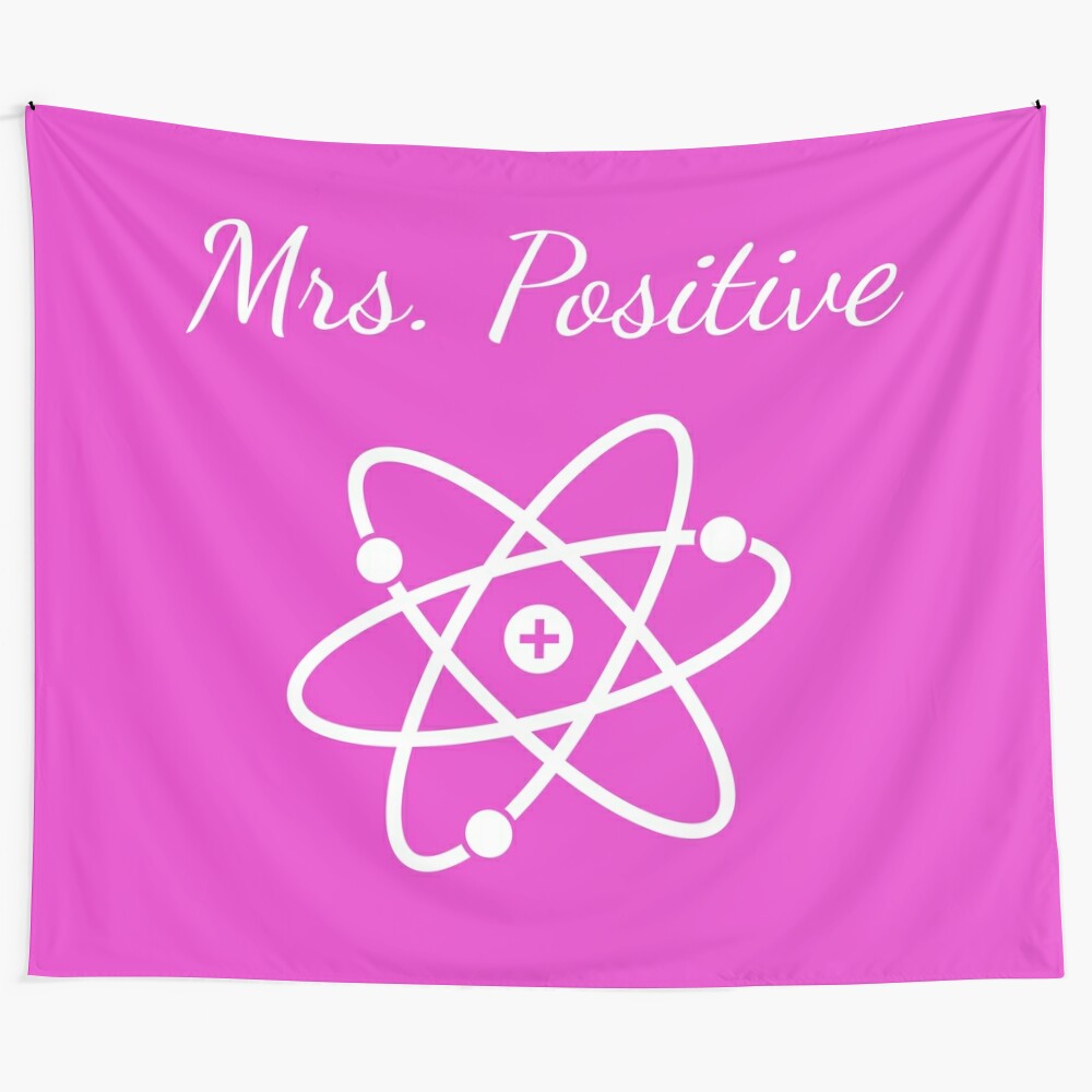 Atom Design Tapestry featuring nucleus, electron, proton, neutron elements