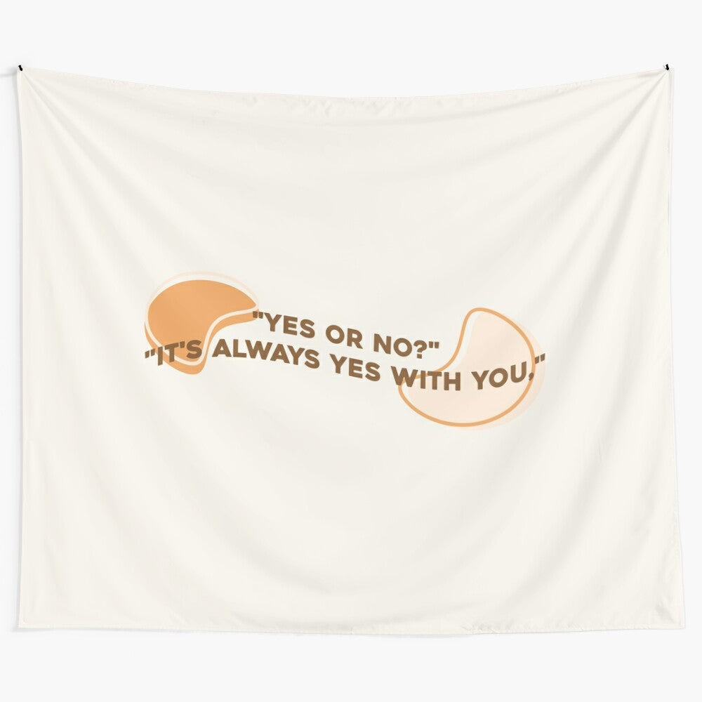 Tapestry featuring a literary quote from the AFTG series