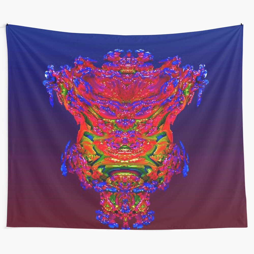 Colorful abstract nature tapestry with geometric patterns