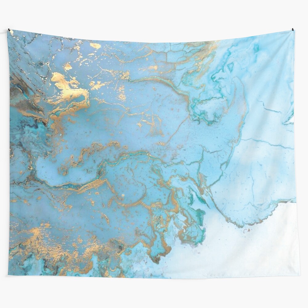 Marble and gold abstract tapestry wall art