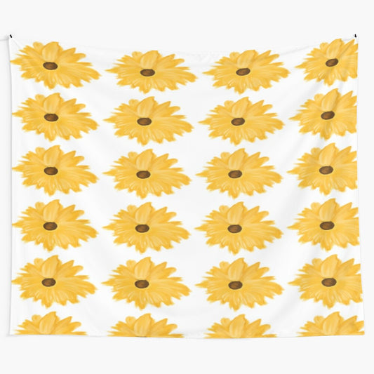 Vibrant sunflower tapestry with nature-inspired design