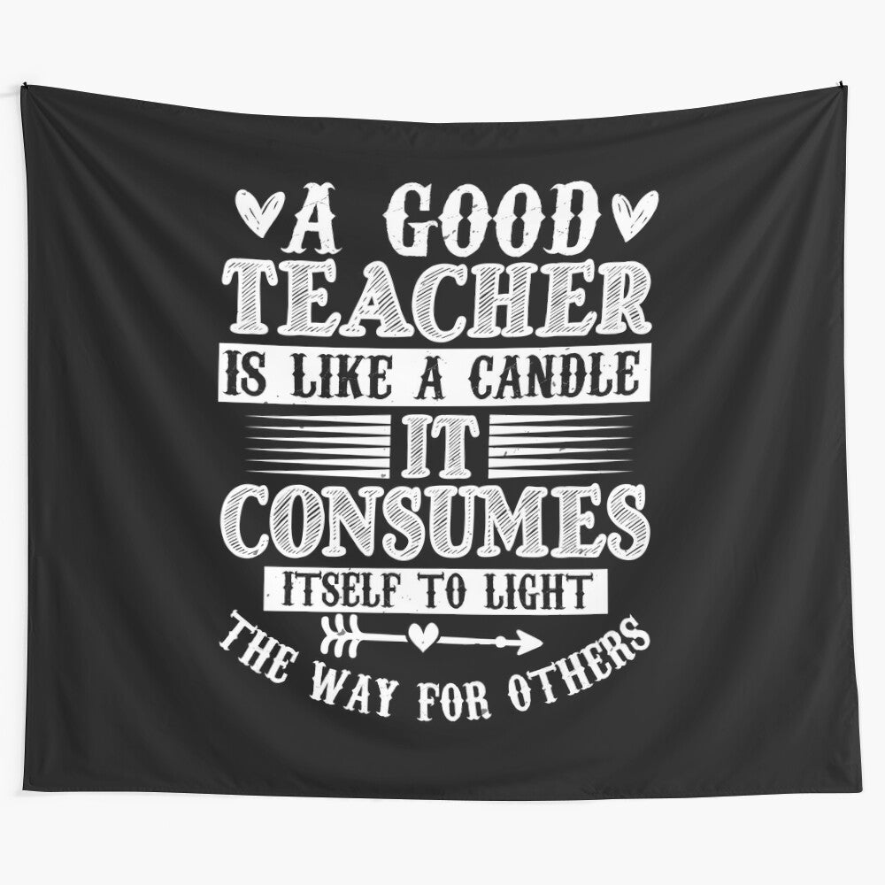 Educational tapestry with inspirational quotes for teachers and classrooms