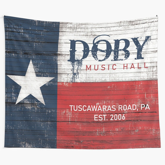 Vintage-Inspired Doby Music Hall Tapestry Wall Hanging for Home Decor