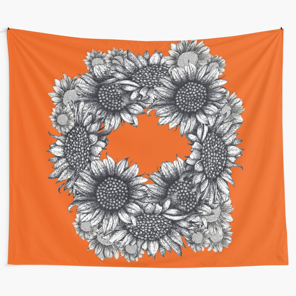 Sunflower bouquet tapestry featuring a beautiful arrangement of sunflowers