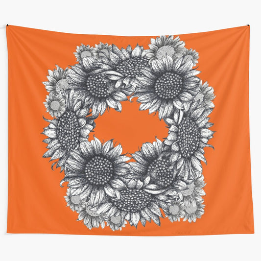 Sunflower bouquet tapestry featuring a beautiful arrangement of sunflowers