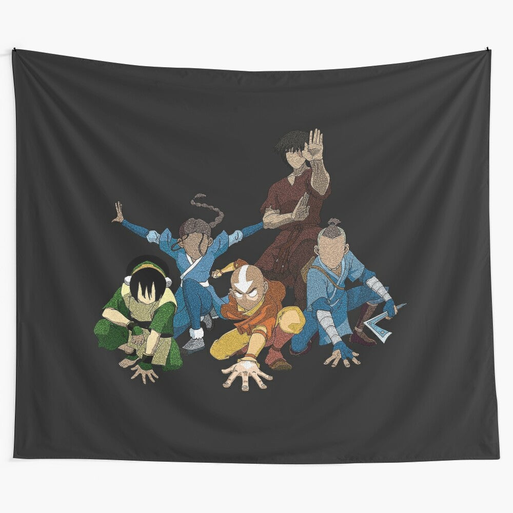 Avatar: The Last Airbender group tapestry featuring Aang, Zuko, Korra, and other beloved characters