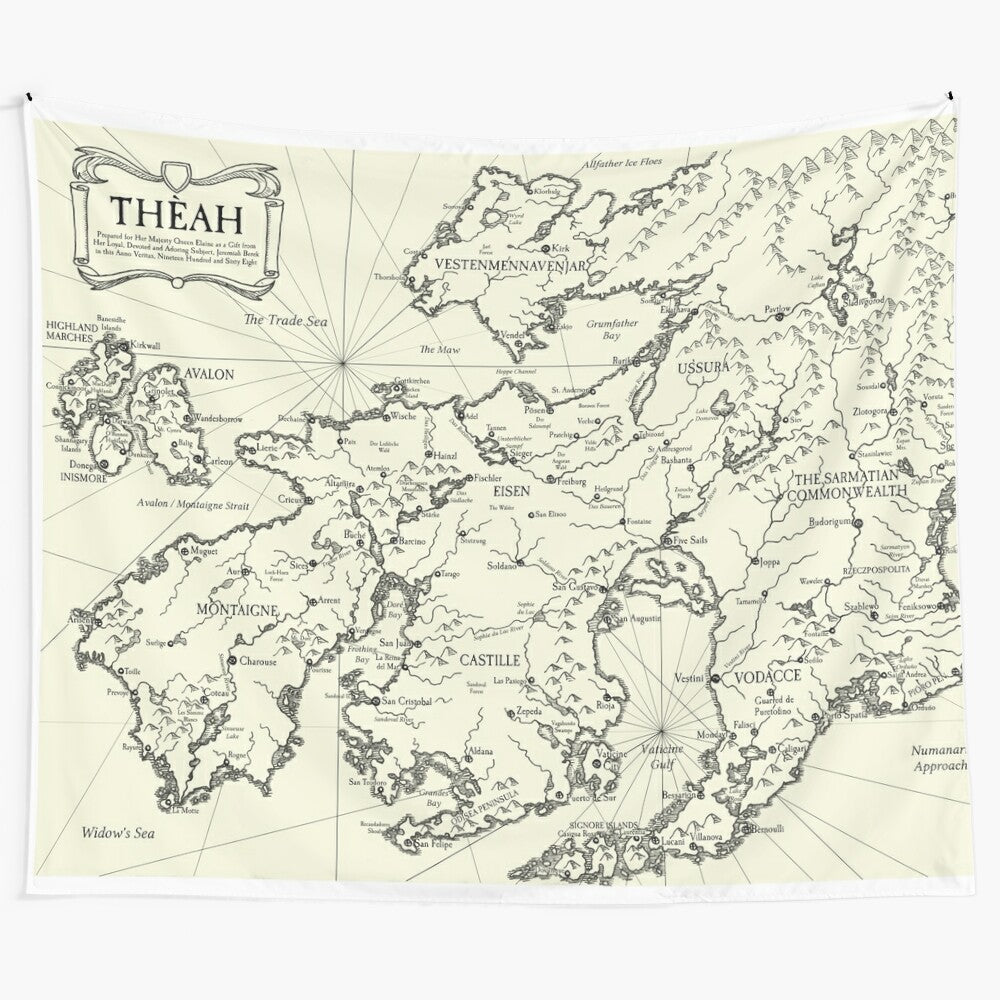 Fantasy map of the world of Theah from the 7th Sea roleplaying game