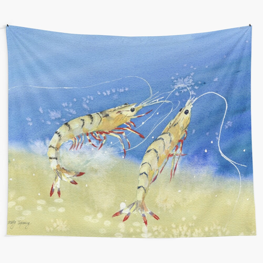 Colorful shrimp swimming together in an underwater scene, perfect for adding a touch of nature-inspired style to your home.