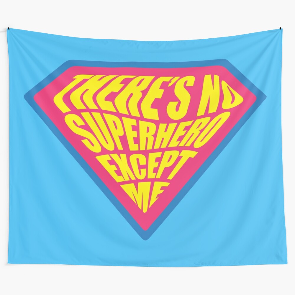 Customized superhero tapestry with diamond and chevron design