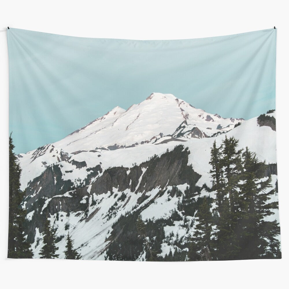 Pastel Mornings Scenic Nature Tapestry with mountain and forest landscape