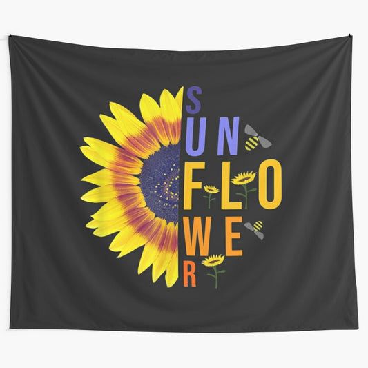 Vibrant summer sunflower tapestry for home decor