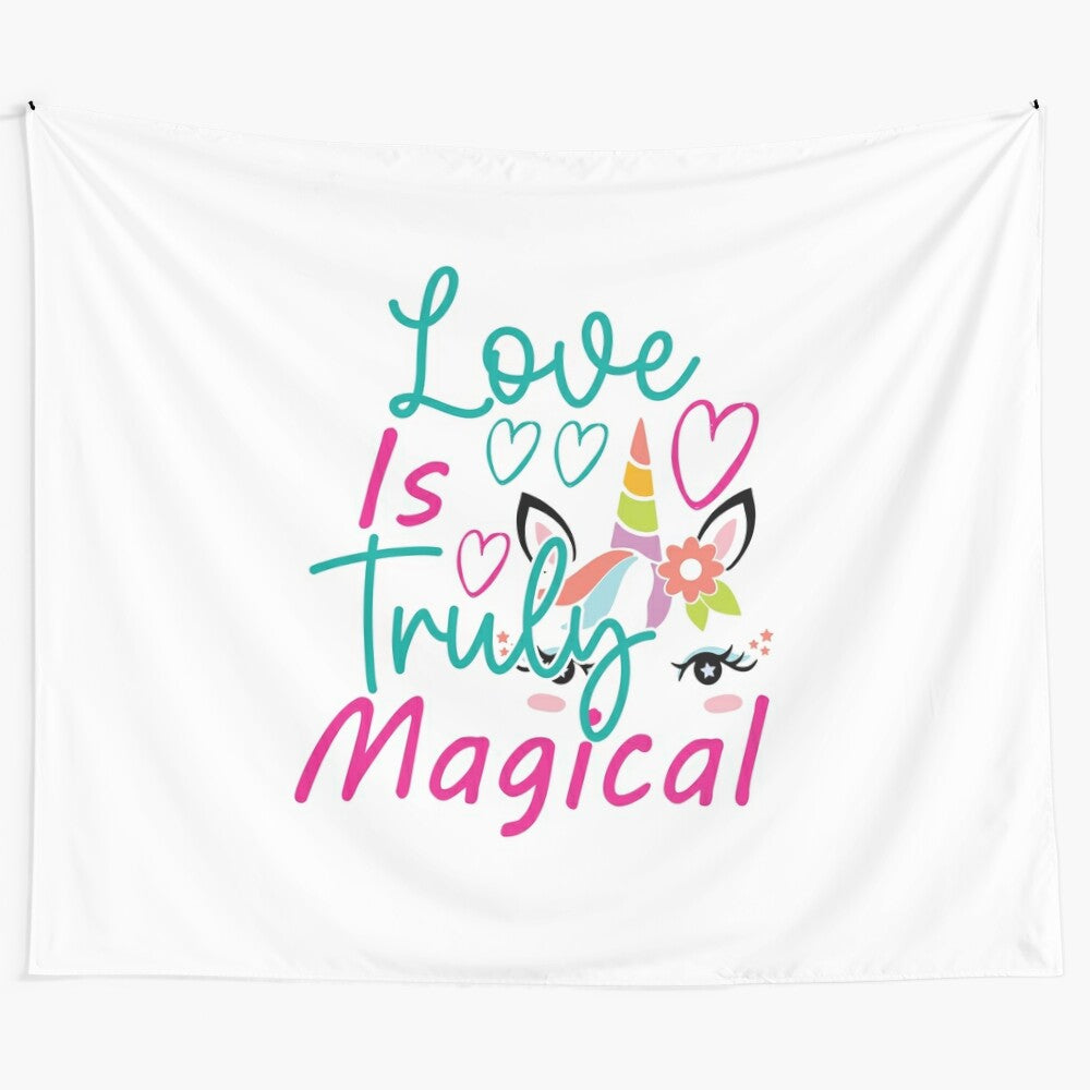 Whimsical unicorn magic tapestry with vibrant unicorn design