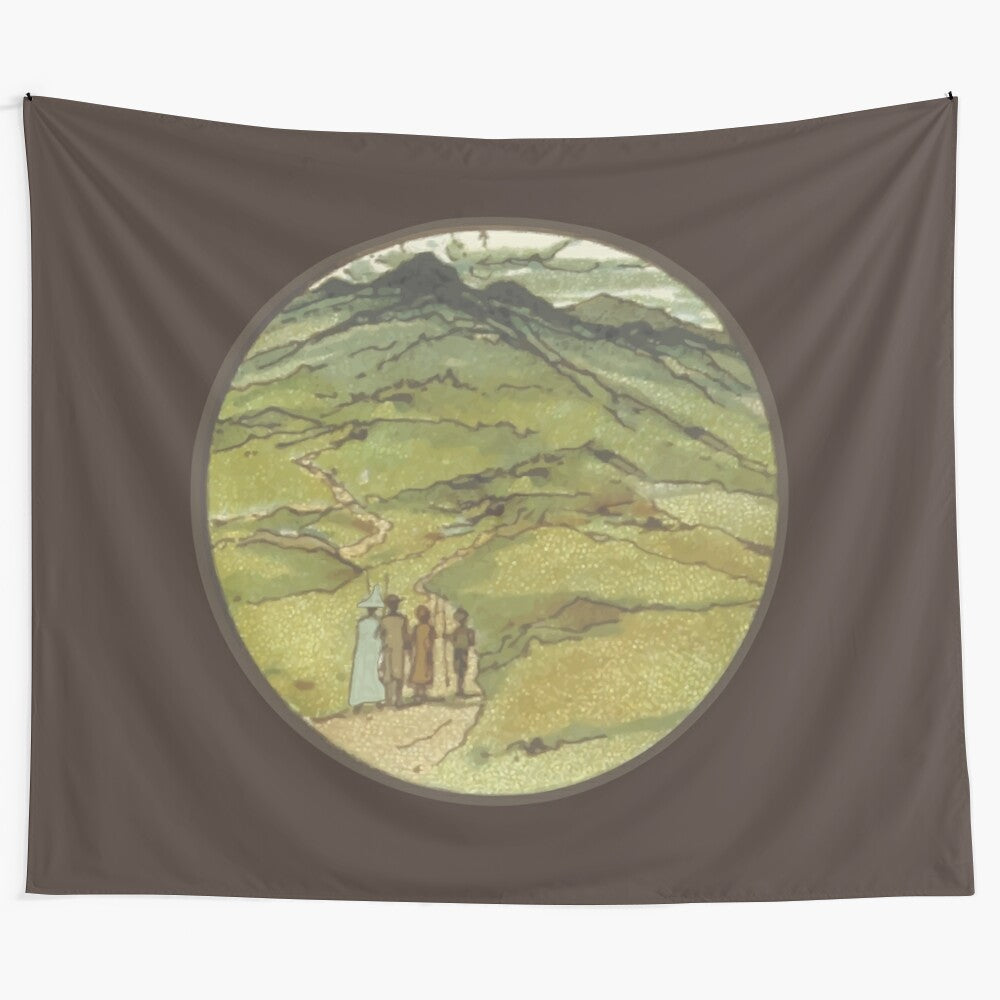 "There and Back Again" tapestry featuring iconic Lord of the Rings characters and scenes