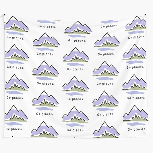 Breathtaking mountain landscape tapestry with "Life is Good" design