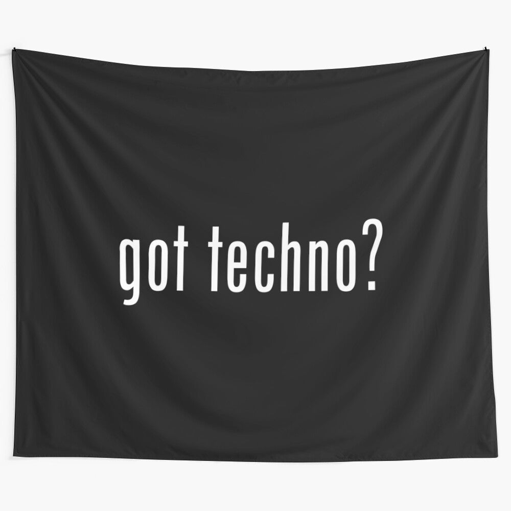 Techno-inspired tapestry with electronic music and party elements