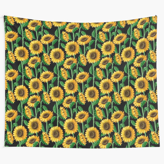 Sunflower pattern tapestry with vibrant yellow flowers