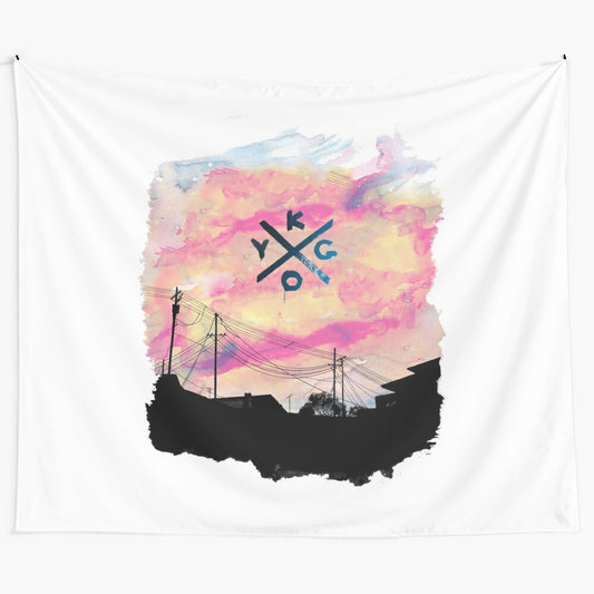 Kygo-inspired city tapestry with electronic music elements