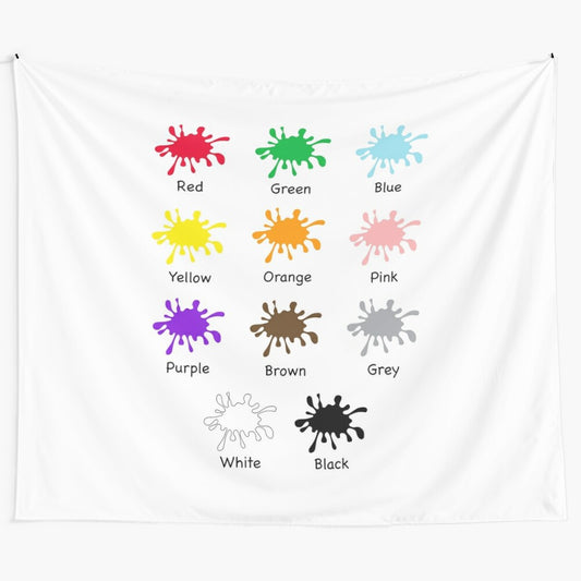 Kids educational colors tapestry with diverse hues