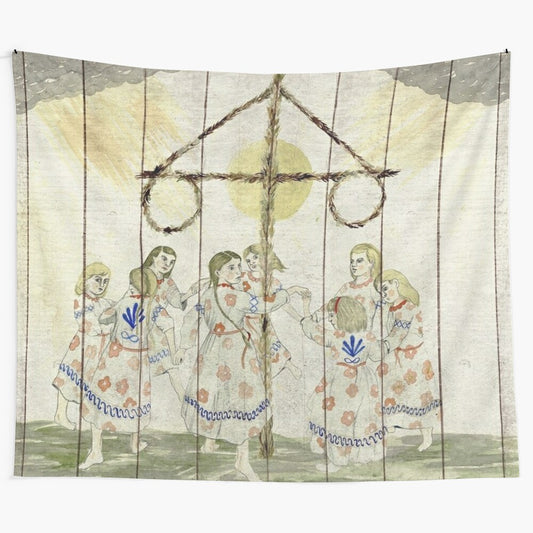 Midsommar-themed tapestry depicting the May Queen from the A24 horror film