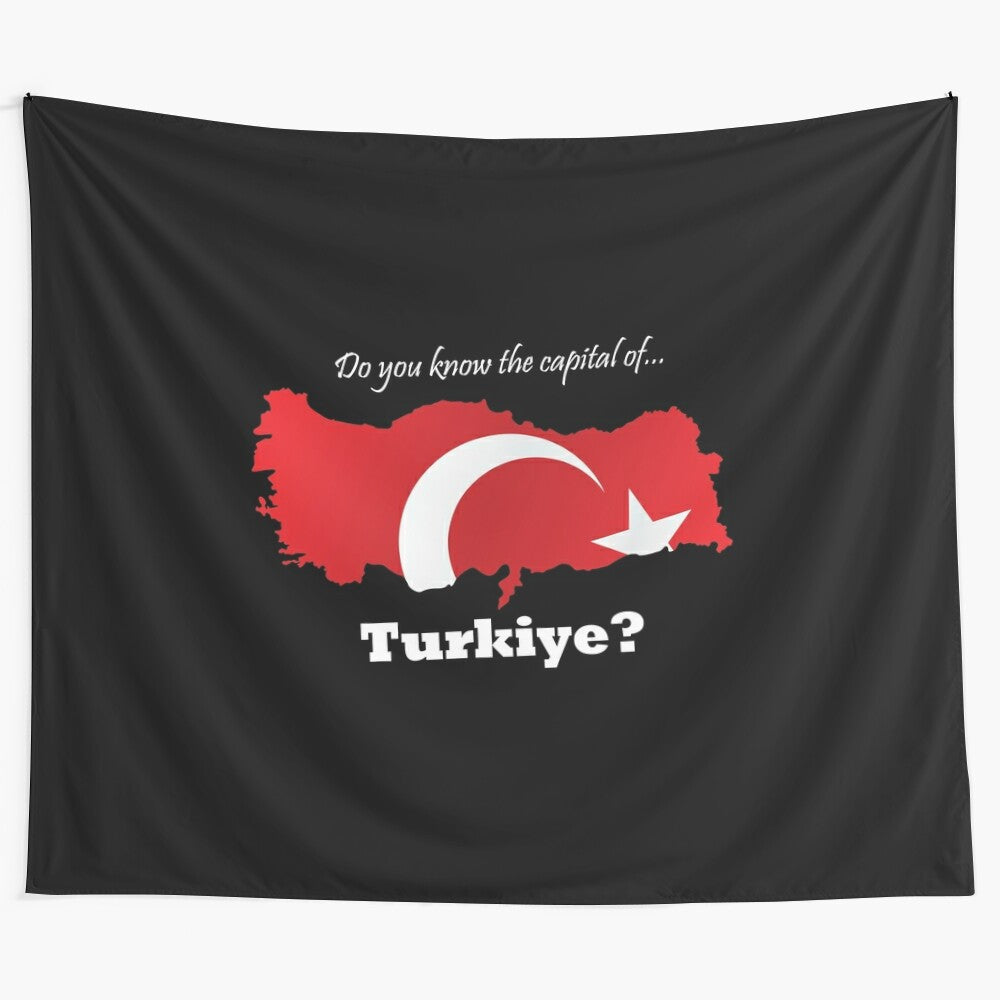 Ankara, the capital of Turkiye, on a country map t-shirt tapestry